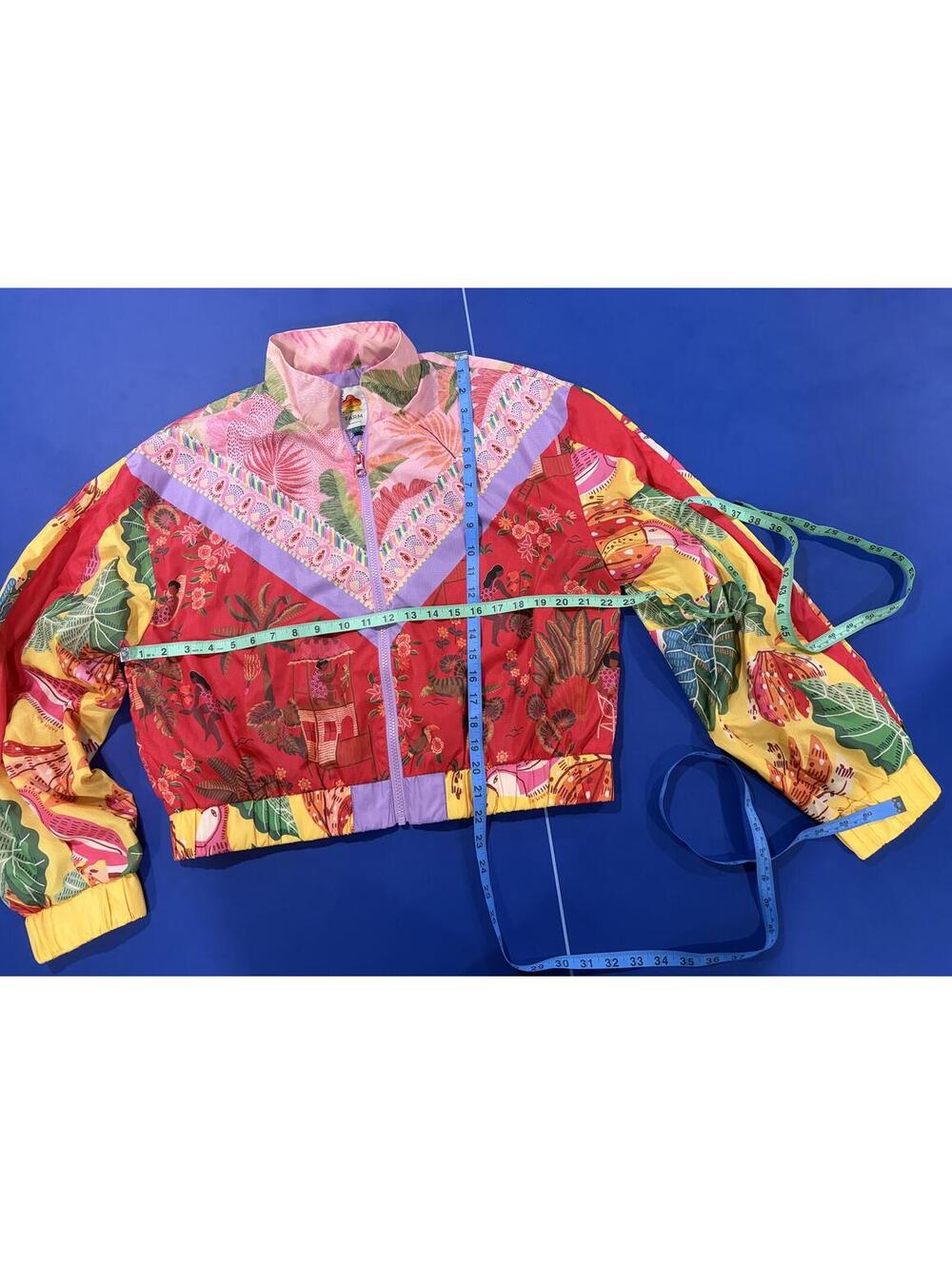 Farm Rio Mixed Scarves Windbreaker NWT L